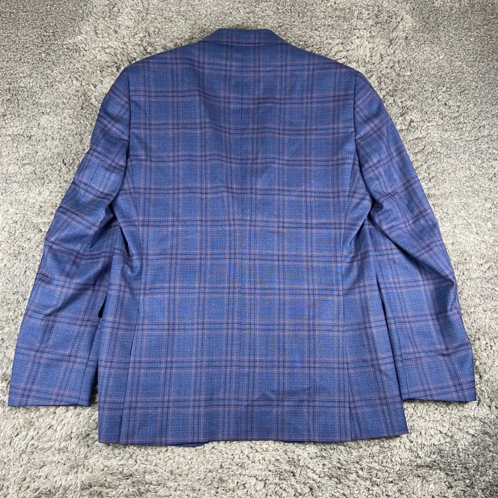 Ted Baker Endurance Jay SPJ Sport Coat Mens 40R Blue Plaid Wool Blazer Jacket